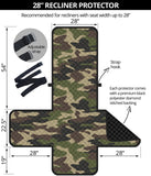 Dark Green camo camouflage pattern Recliner Cover Protector