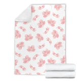 Pink Sakura Cherry Blossom Pattern Premium Blanket