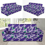 Eggplant Pattern Print Design 03 Sofa Slipcover
