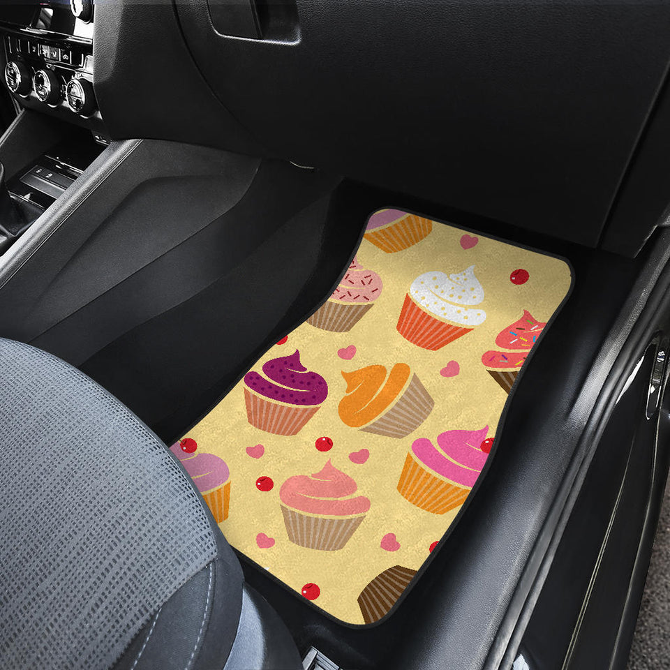Cake Cupcake Heart Cherry Pattern Front And Back Car Mats