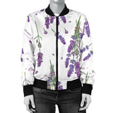 Lavender Flower Design Pattern Women'S Bomber Jacket