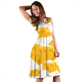 Cheese Slice Pattern Sleeveless Midi Dress