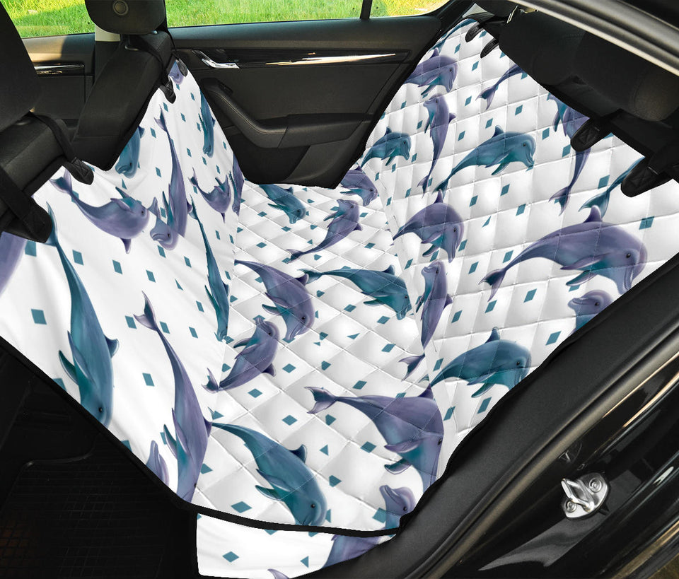 Dolphins Pattern Dotted Background Dog Car Seat Covers