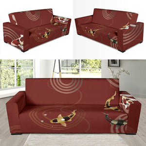 Koi Fish Carp Fish Red Background Sofa Slipcover