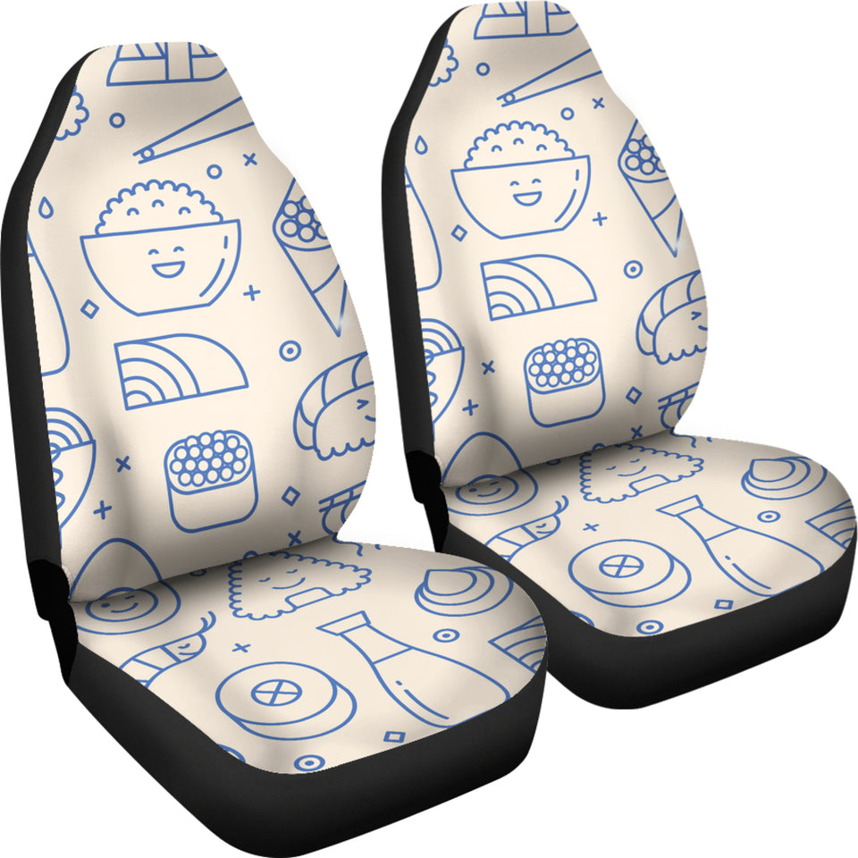 Cute Sushi Icon Pattern  Universal Fit Car Seat Covers