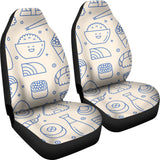 Cute Sushi Icon Pattern  Universal Fit Car Seat Covers