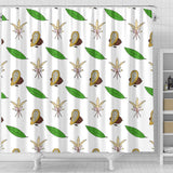 Color Hand Drawn Cocoa Pattern Shower Curtain Fulfilled In US