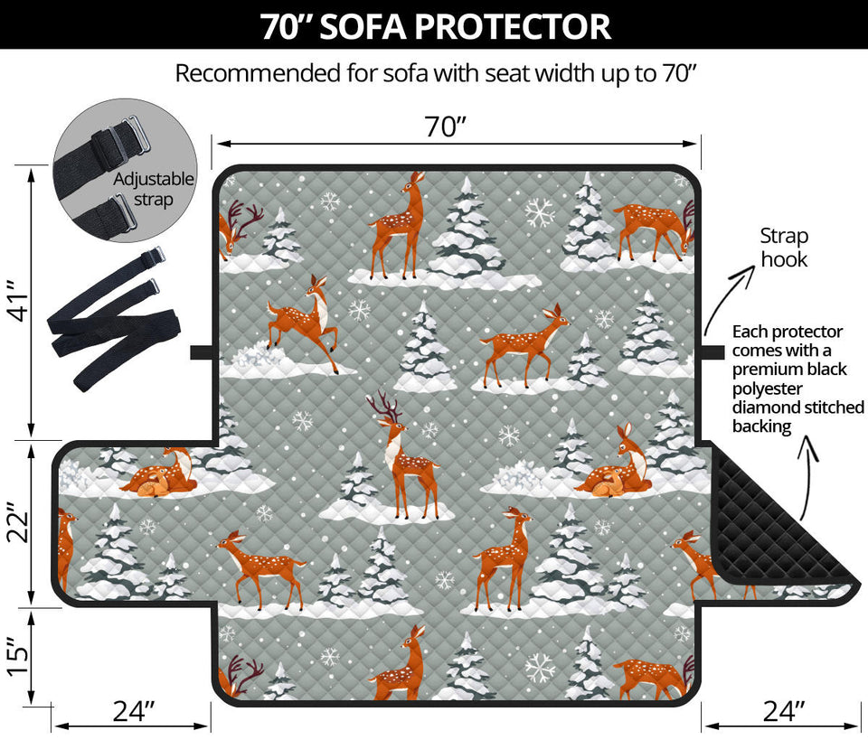 Beautiful deers Winter Christmas Sofa Cover Protector