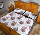 Cute pug hat rabbit costume pattern Quilt Bed Set