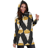 French Fries Dark Background Women'S Hoodie Dress