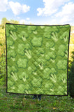 Broccoli Pattern Green Background Premium Quilt