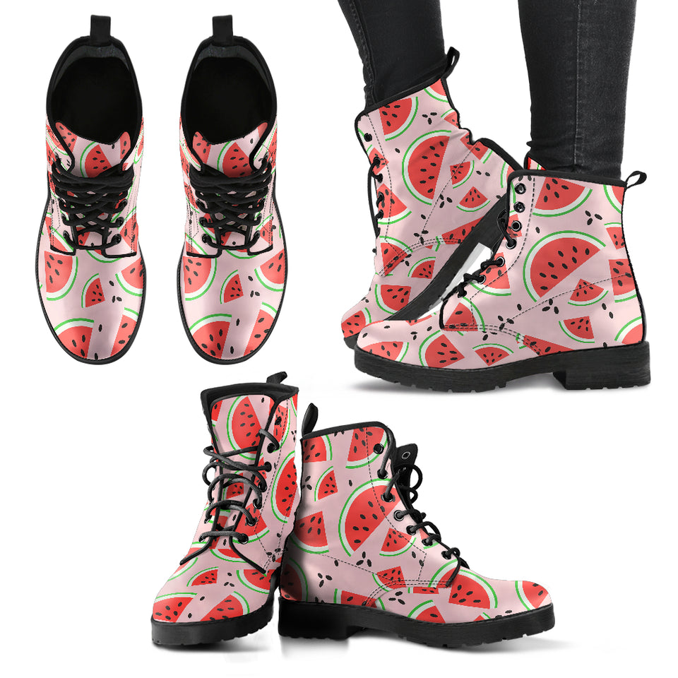Watermelon Pattern Leather Boots