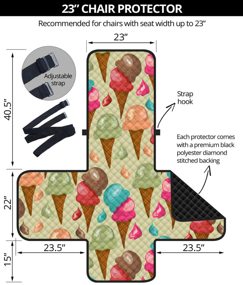 Colorful ice cream pattern Chair Cover Protector