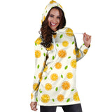 Oranges Leaves Pattern Women'S Hoodie Dress