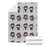 Cute Ninja Pattern Premium Blanket