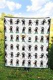 Cute Ninja Katana Sword Pattern Premium Quilt