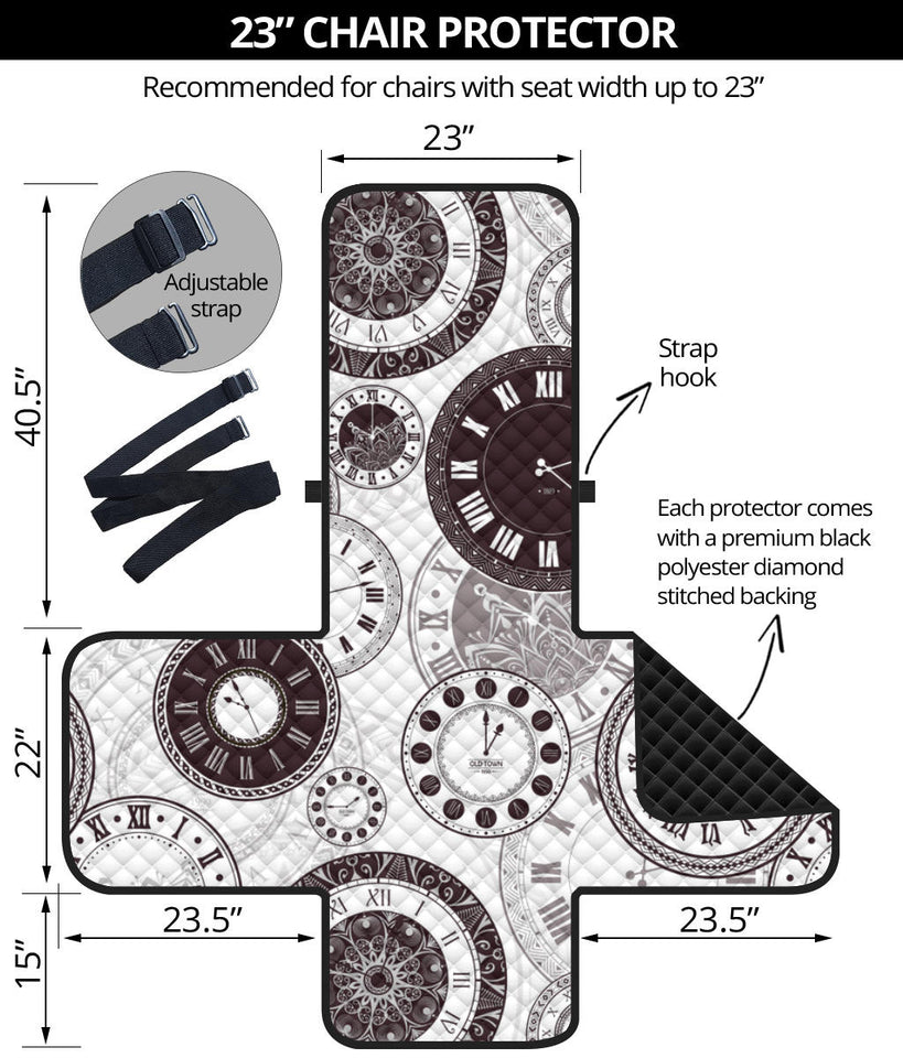 Classic vintage clock pattern Chair Cover Protector