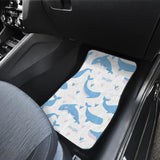 Blue Whale Pattern Front And Back Car Mats