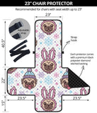 Cute pug hat rabbit costume pattern Chair Cover Protector