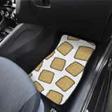 Bread Toast Pattern Print Design 03 Front and Back Car Mats