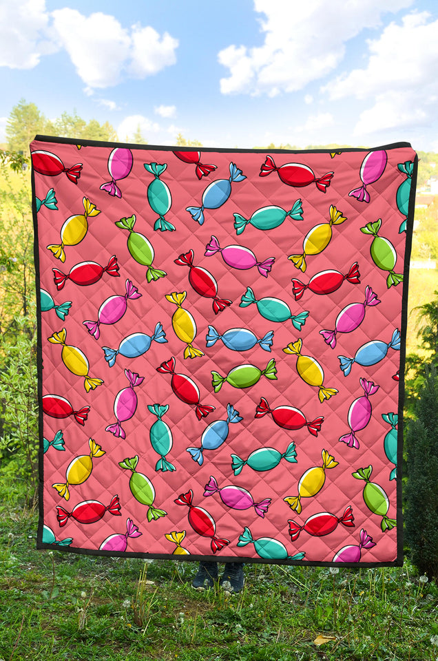 Colorful Wrapped Candy Pattern Premium Quilt