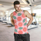 Grapefruit leaves flower pink background Men Tank Top