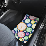 Colorful Clock Background Front And Back Car Mats