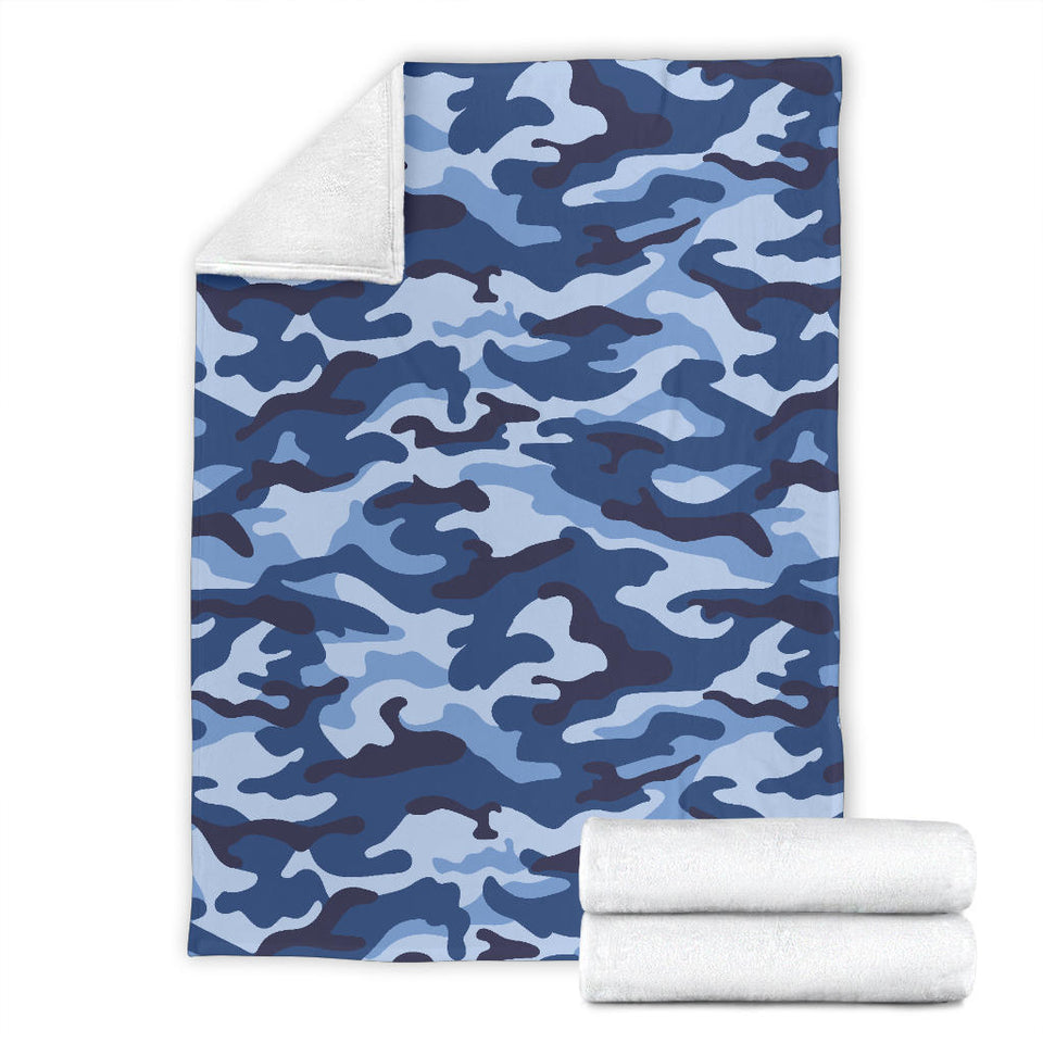Blue Camo Camouflage Pattern Premium Blanket