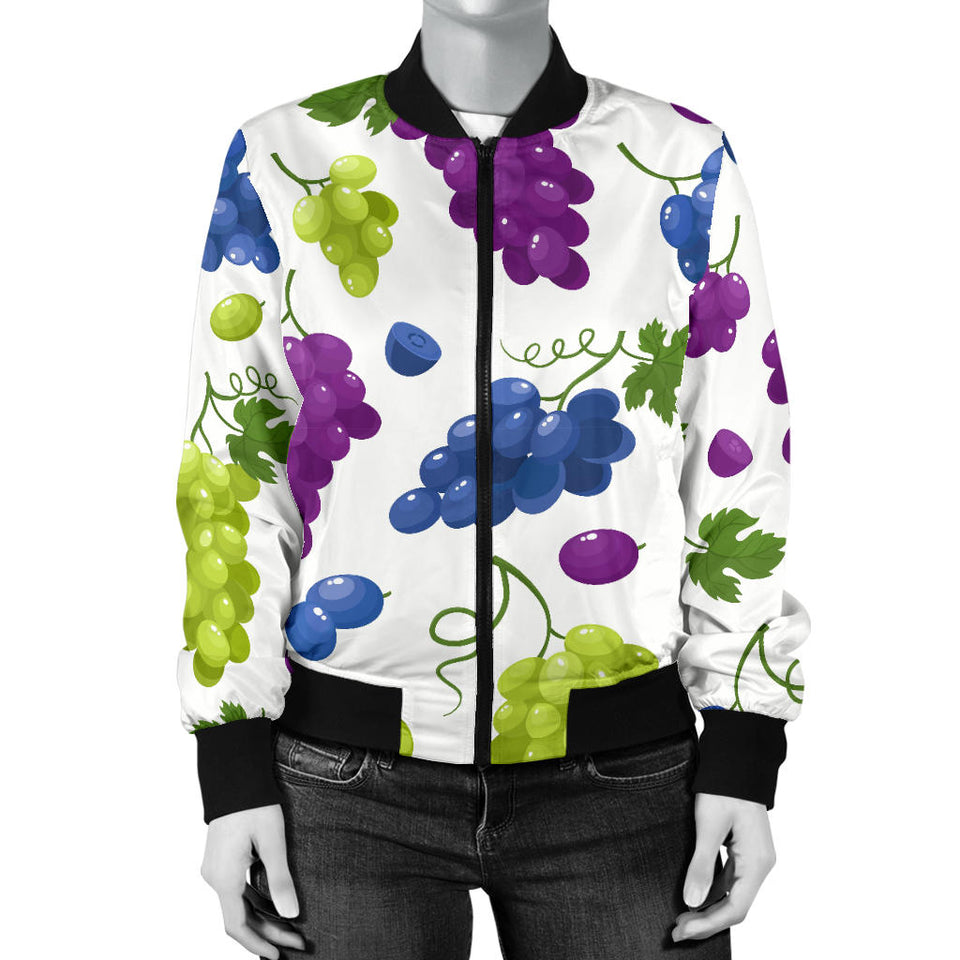 Grape Pattern Women'S Bomber Jacket
