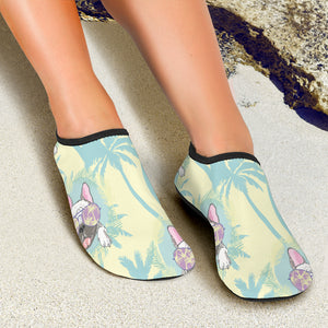 French Bulldog Hawaii Blackground Aqua Shoes