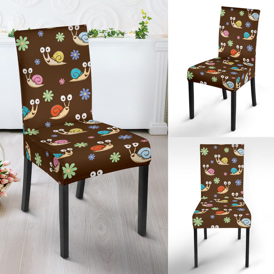 Snail Pattern Print Design 03 Dining Chair Slipcover