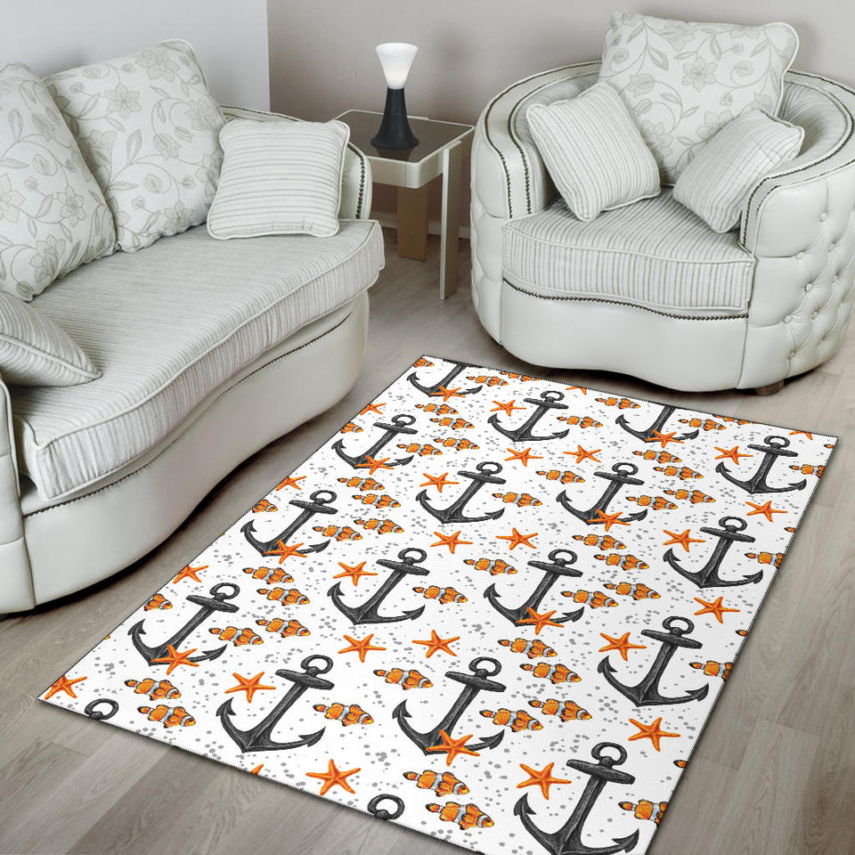 Clown Fish Pattern Print Design 02 Area Rug