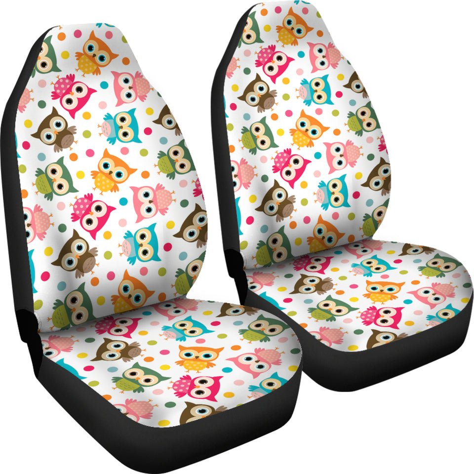 Color Cute Owl Pattern Universal Fit Car Seat Covers