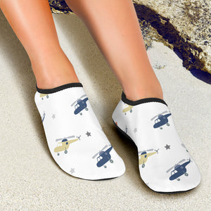 Cute Helicopter Star Pattern Aqua Shoes