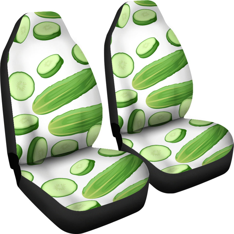 Cucumber Whole Slices Pattern Universal Fit Car Seat Covers