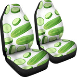 Cucumber Whole Slices Pattern Universal Fit Car Seat Covers