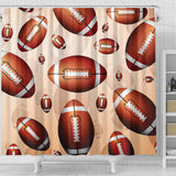 American Football Ball Design Pattern Shower Curtain Fulfilled In US