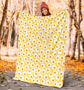 Fried Eggs Pattern Print Design 05 Premium Blanket