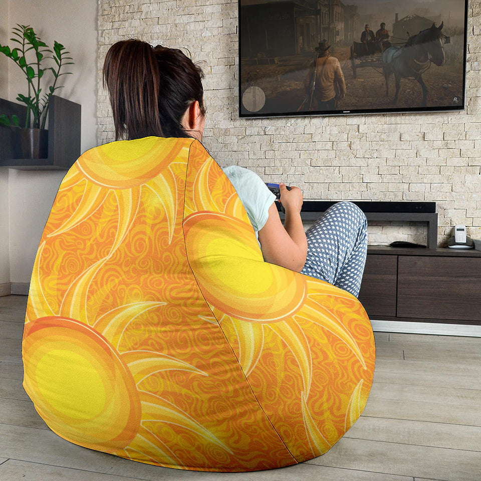 Sun Orange Background Bean Bag Cover