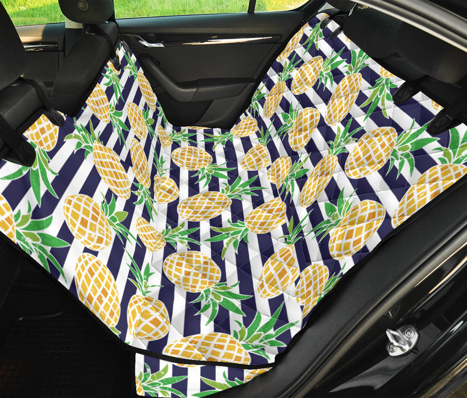 Pineapples Pattern Striped Background Dog Car Seat Covers