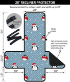Cute penguin christmas snow pattern Recliner Cover Protector