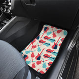 Red Blue Guitar Pattern Front And Back Car Mats