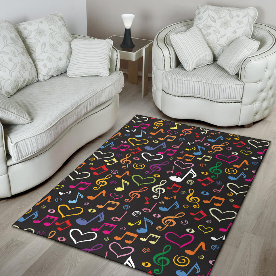 Music Notes Pattern Print Design 02 Area Rug