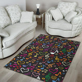 Music Notes Pattern Print Design 02 Area Rug