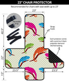 Colorful Chameleon lizard pattern Chair Cover Protector