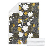 Beautiful Gold Autumn Maple Leaf Pattern Premium Blanket