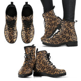 Coffee Bean On Brown Background Leather Boots