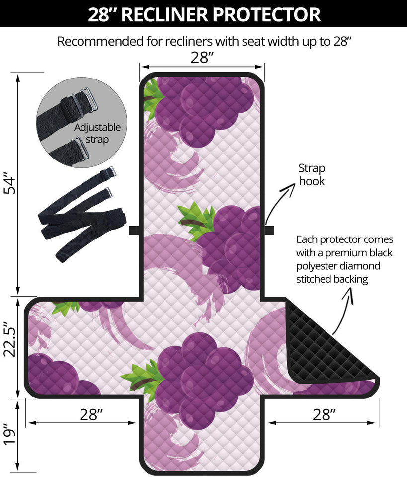 Cute Grape pattern Recliner Cover Protector
