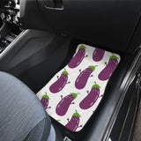 Eggplant Pattern Print Design 01 Front and Back Car Mats