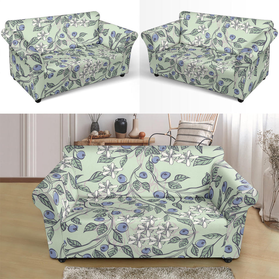 Hand Drawn Blueberry Pattern Loveseat Couch Slipcover